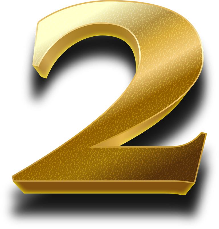 Luxury Gold Alphabet Number 2