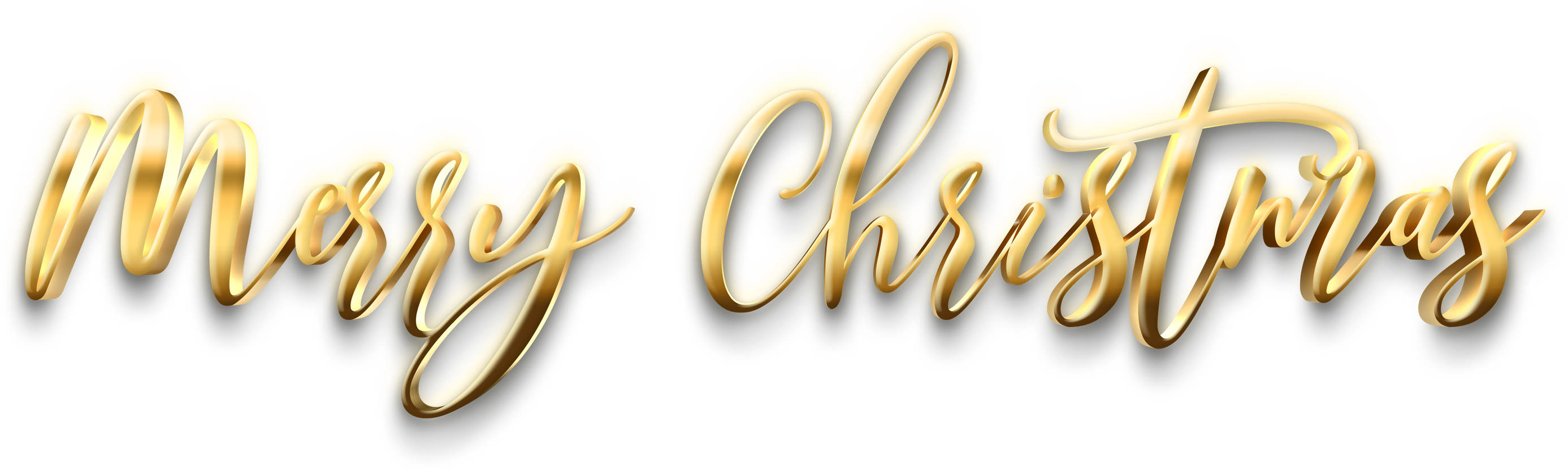 Golden Text Merry Christmas cut out