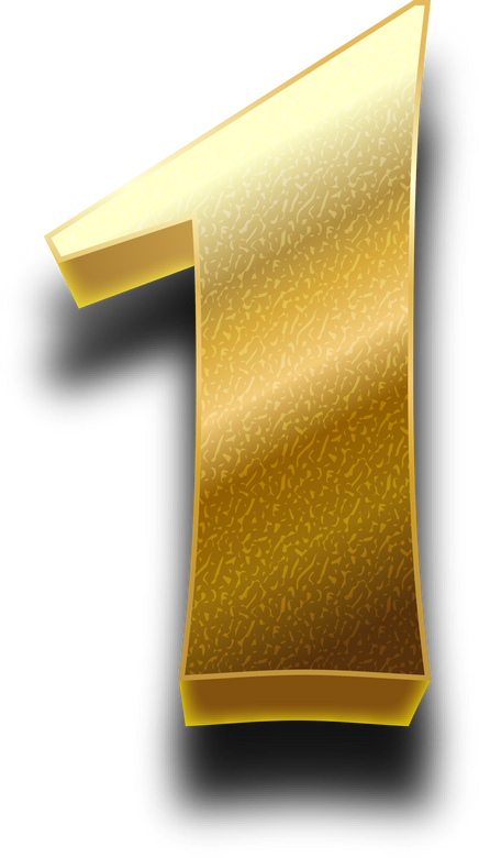 Luxury Gold Alphabet Number 1